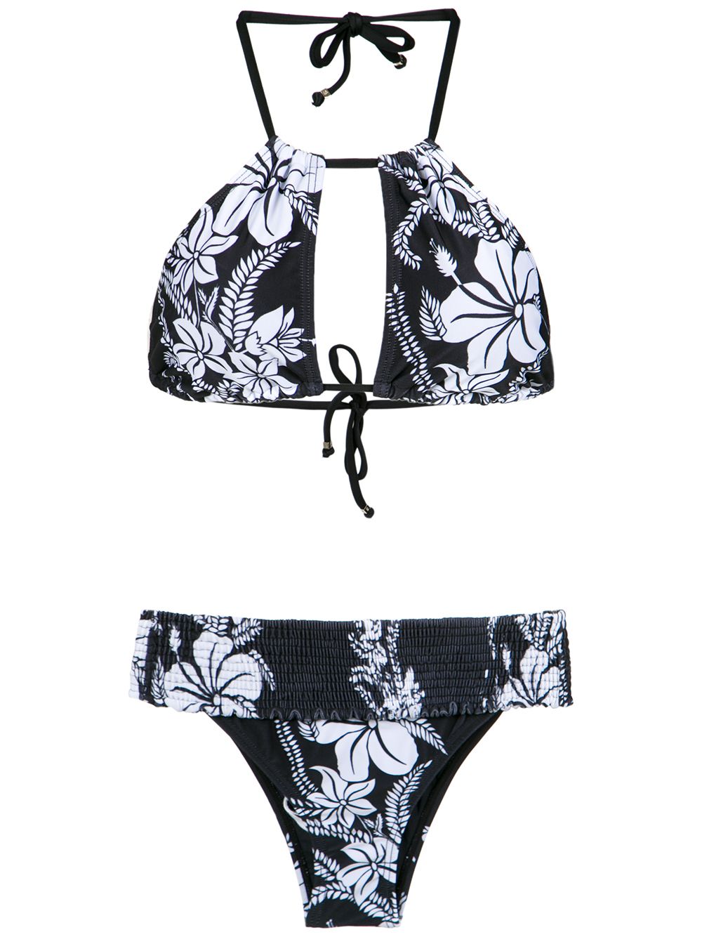 Amir Slama Bikini mit floralem Print - Schwarz von Amir Slama