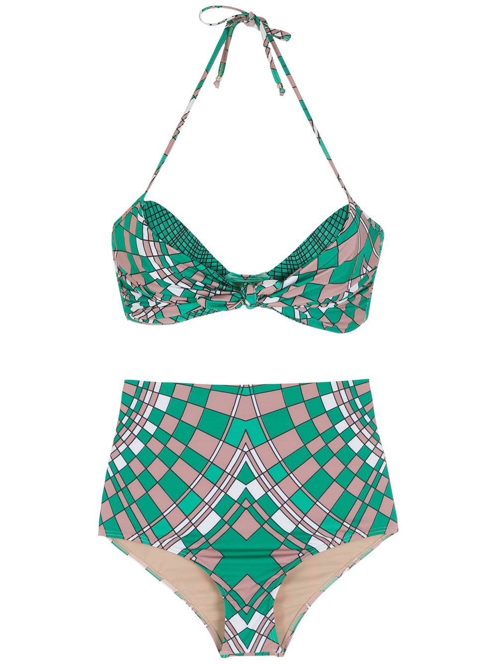 Amir Slama Bikini mit geometrischem Print - Grün von Amir Slama