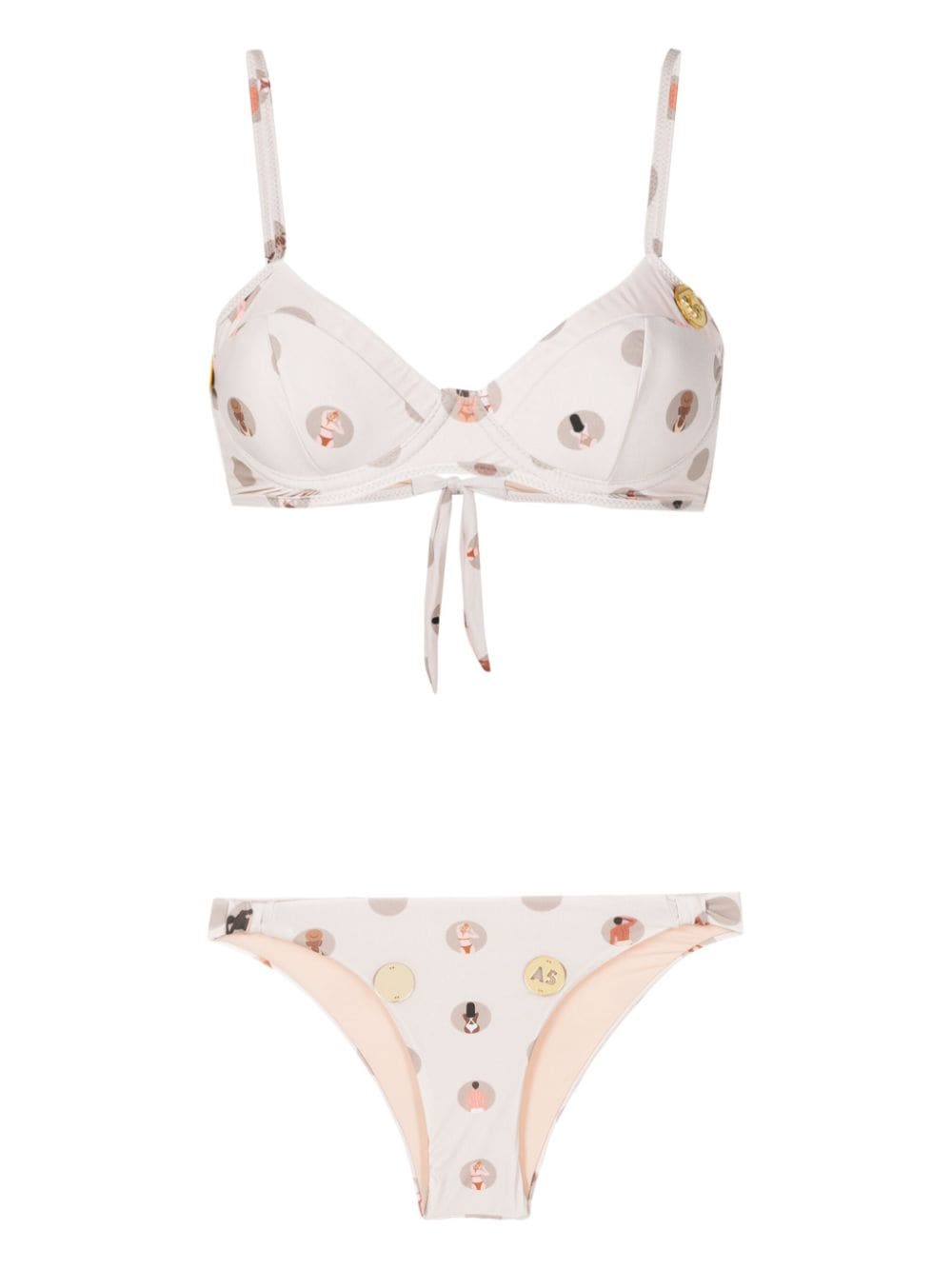 Amir Slama Bikini mit grafischem Print - Nude von Amir Slama