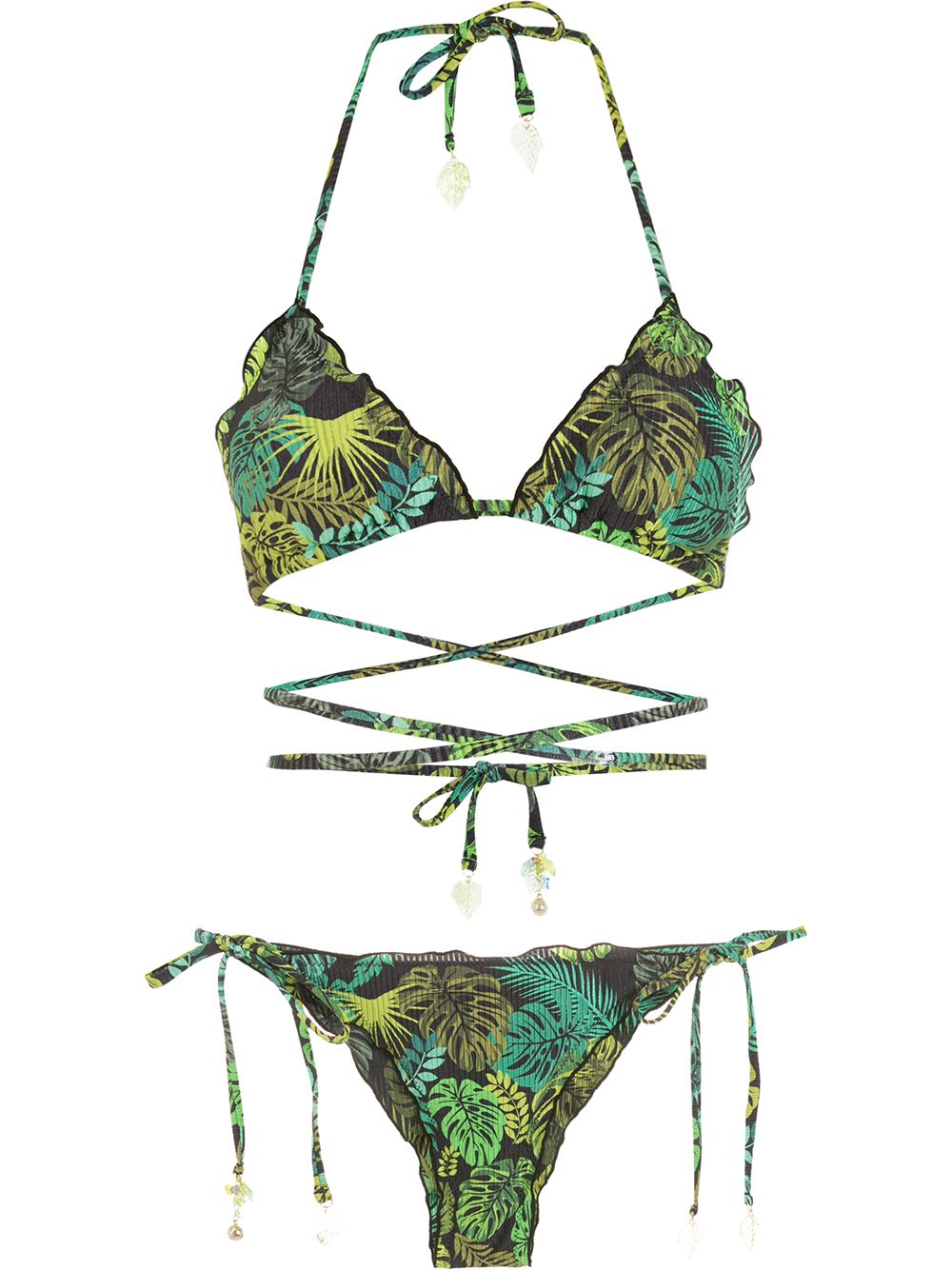 Amir Slama Bikini mit tropischem Print - Grün von Amir Slama