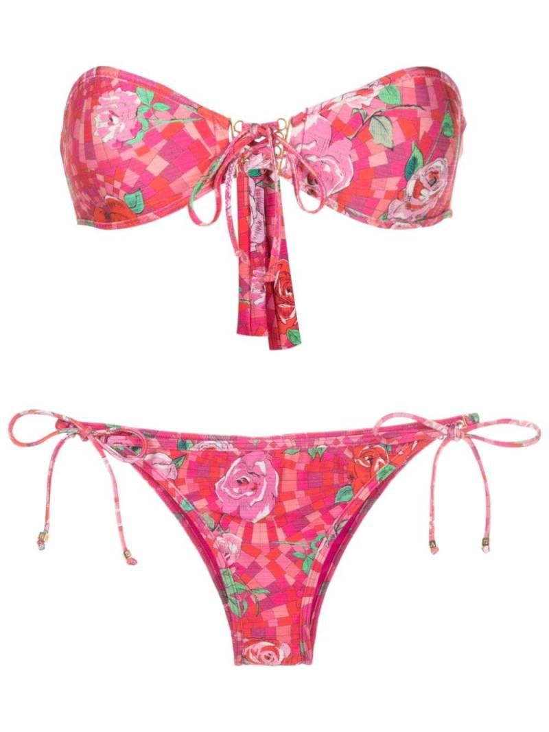 Amir Slama Bikinioberteil mit Print - Rosa von Amir Slama