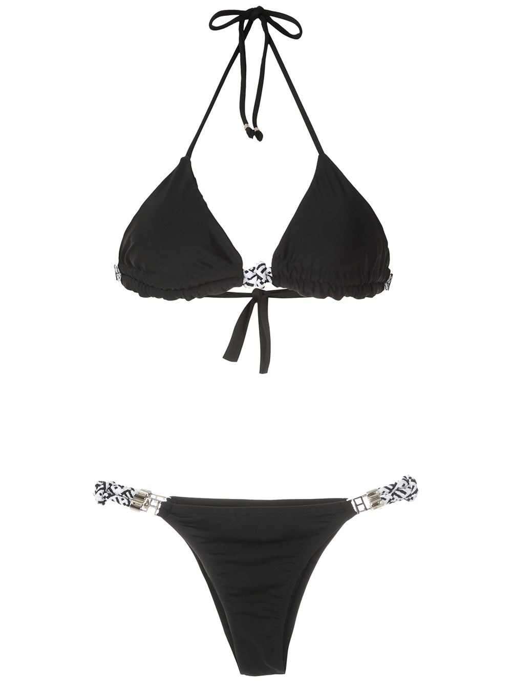 Amir Slama Bikini mit Seildetails - Schwarz von Amir Slama