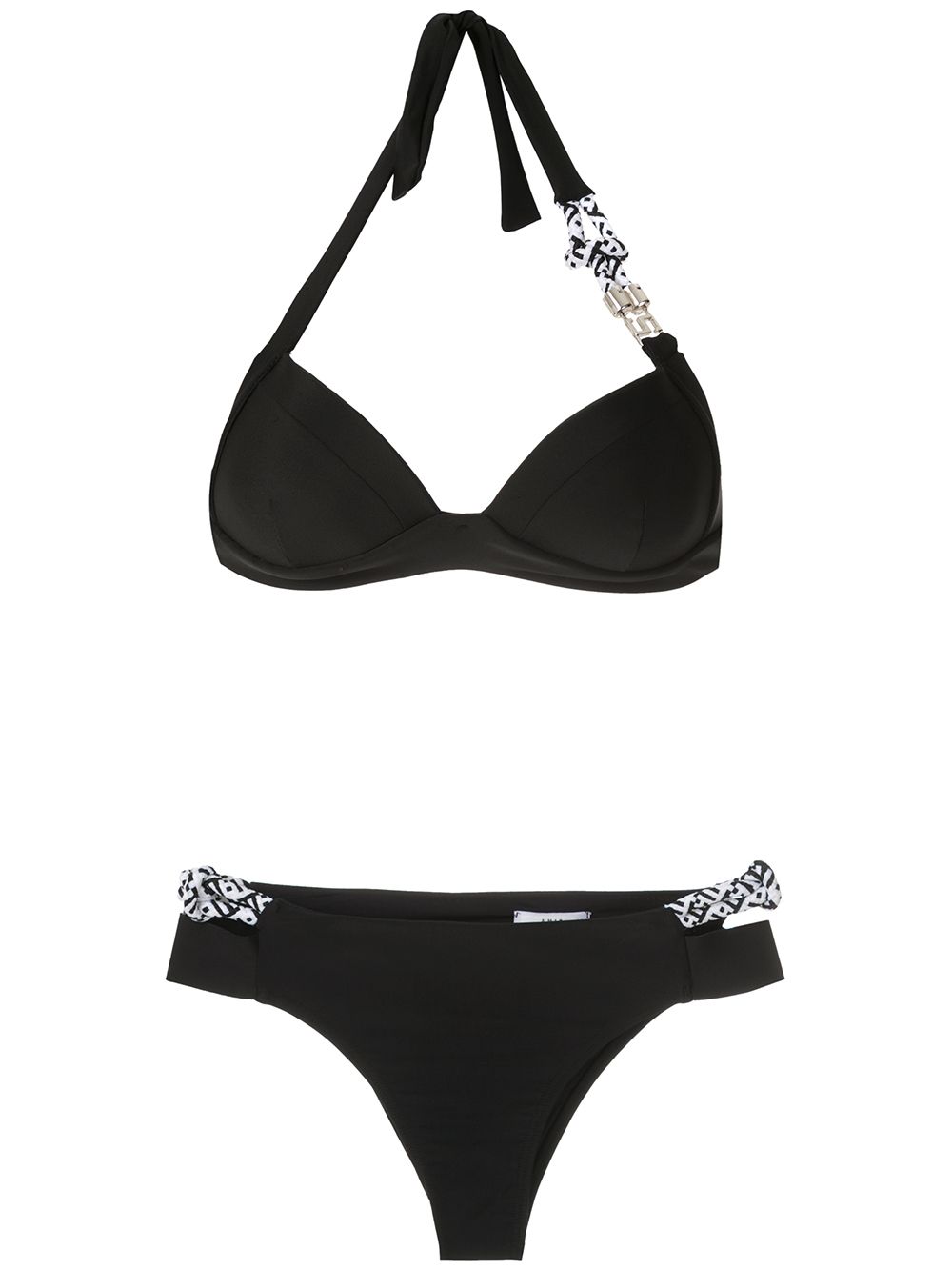 Amir Slama Balconette-Bikini mit Seildetails - Schwarz von Amir Slama