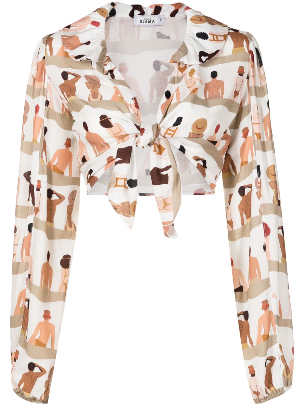 Amir Slama Bluse mit grafischem Print - Nude von Amir Slama