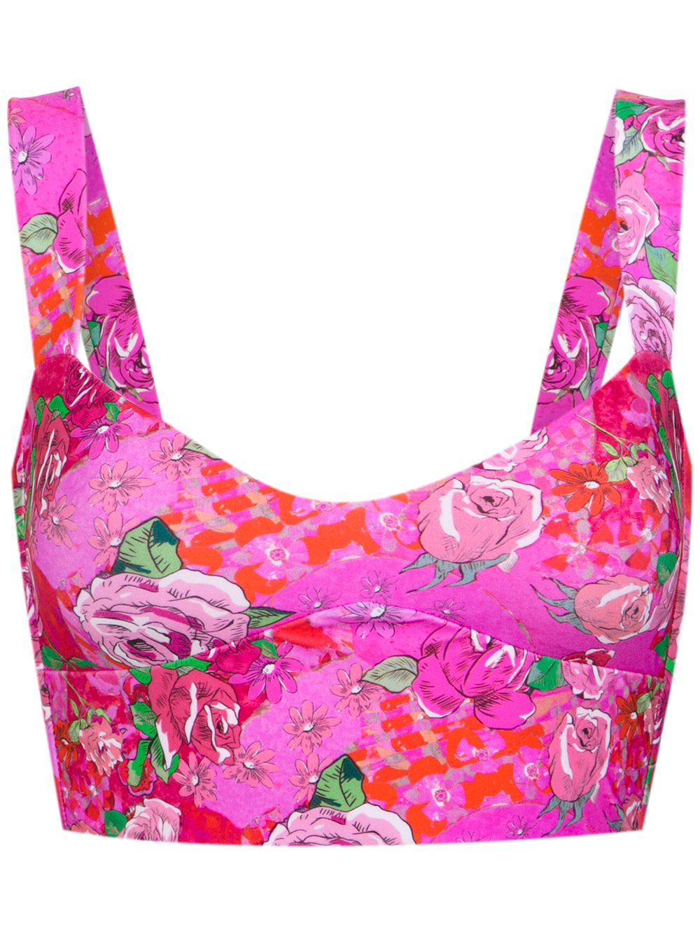 Amir Slama Cropped-Top mit floralem Print - Rosa von Amir Slama