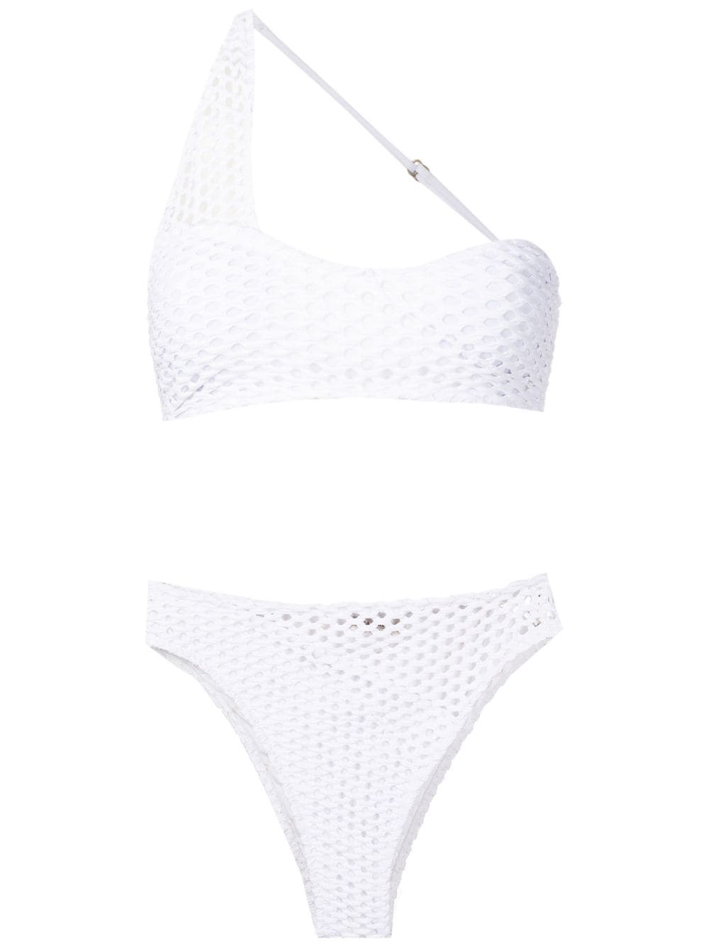 Amir Slama Einschultriger High-Waist-Bikini - Weiß von Amir Slama