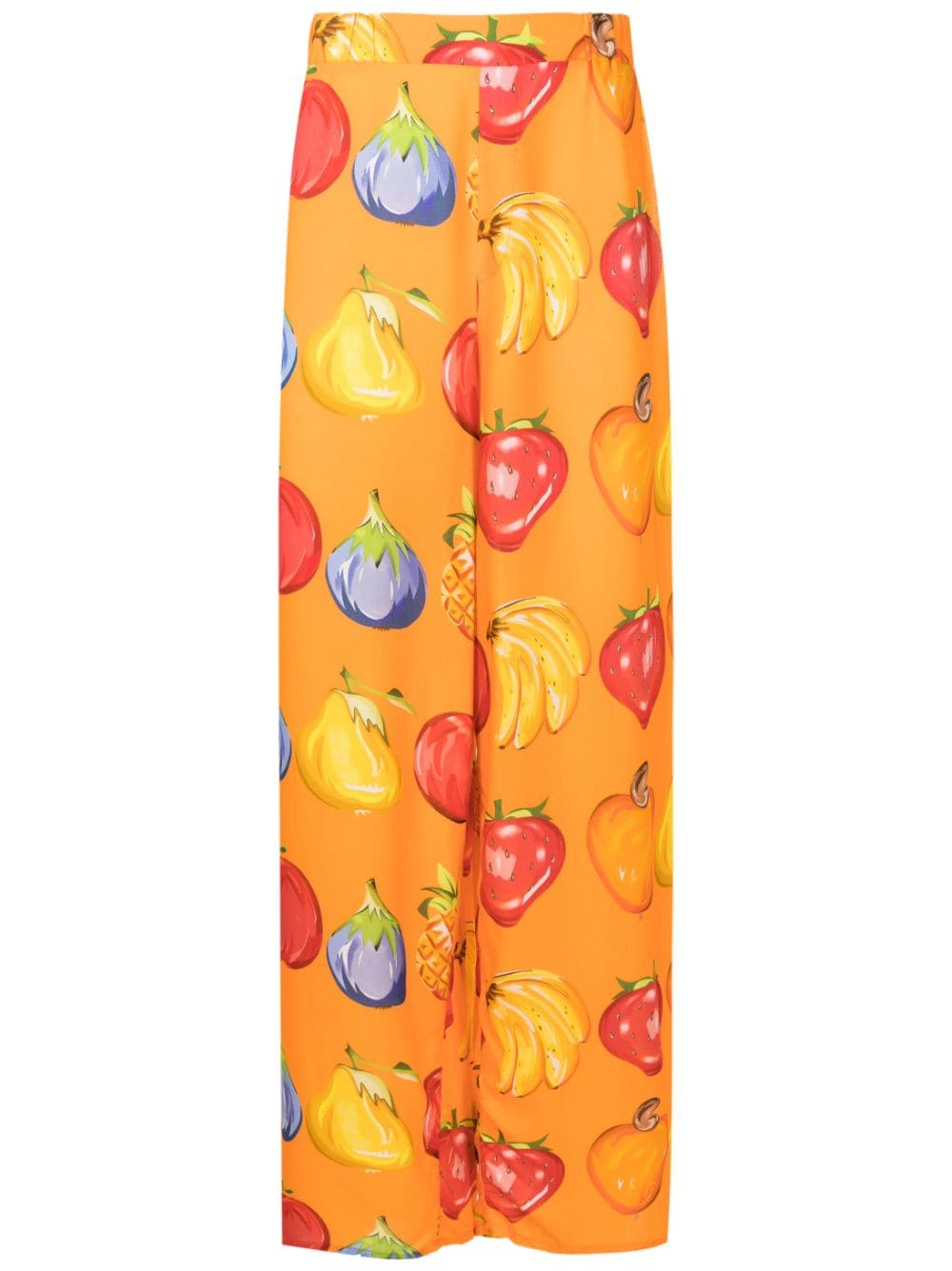 Amir Slama Gerade Hose mit Früchte-Print - Orange von Amir Slama