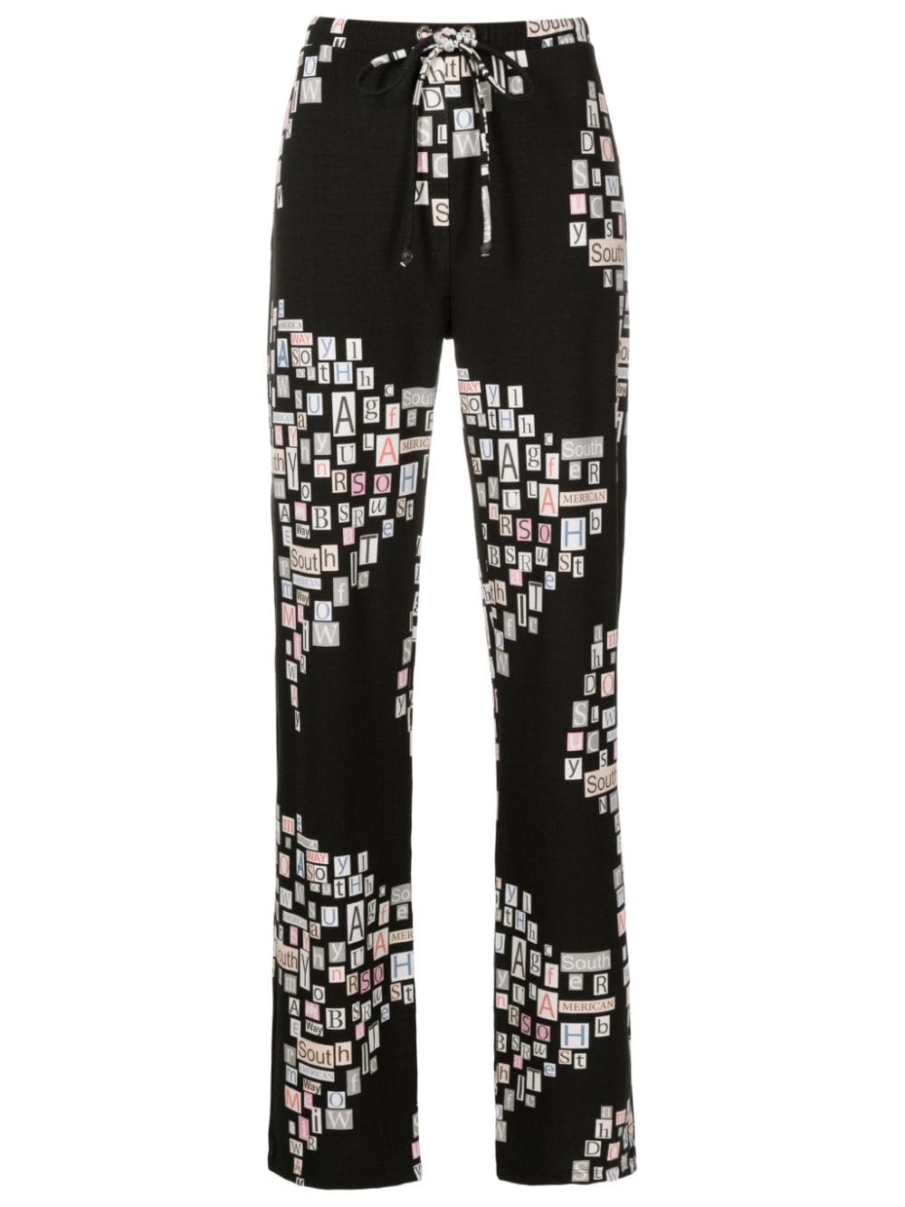 Amir Slama Gerade Jeans mit Text-Print - Schwarz von Amir Slama