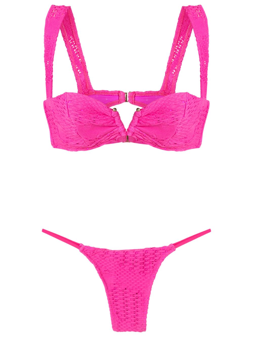 Amir Slama Gewebter Balconette-Bikini - Rosa von Amir Slama