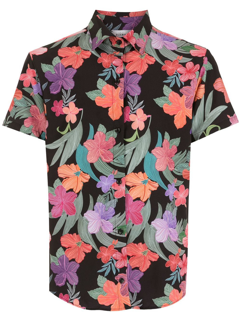 Amir Slama Hemd mit Blumen-Print - Schwarz von Amir Slama