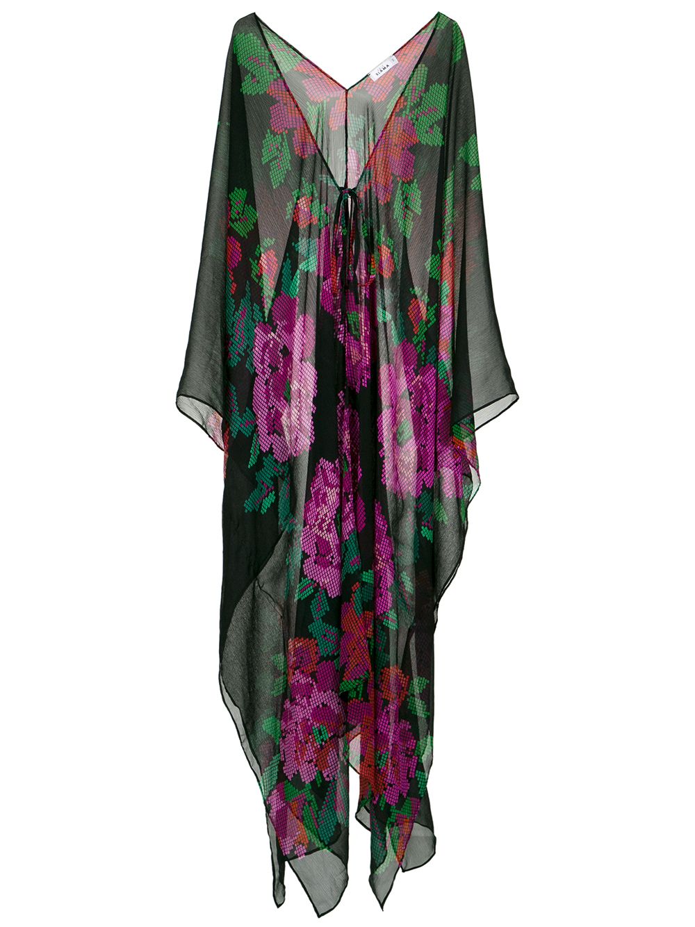 Amir Slama Kaftan mit floralem Print - Schwarz von Amir Slama