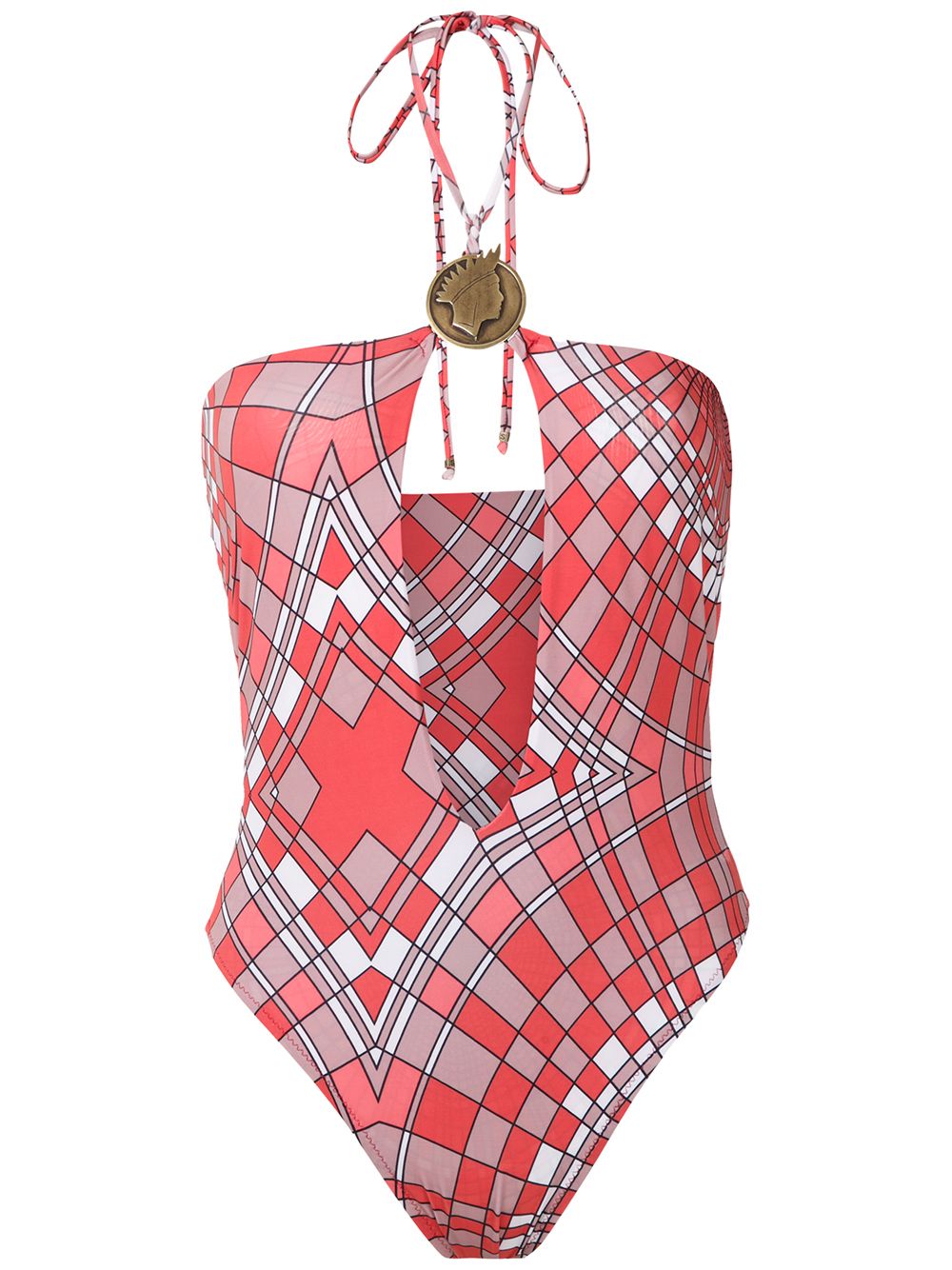 Amir Slama Badeanzug mit geometrischem Print - Rot von Amir Slama