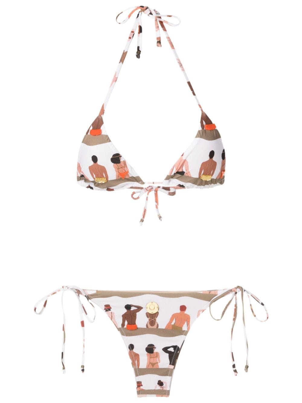 Amir Slama Neckholder-Bikini mit grafischem Print - Braun von Amir Slama