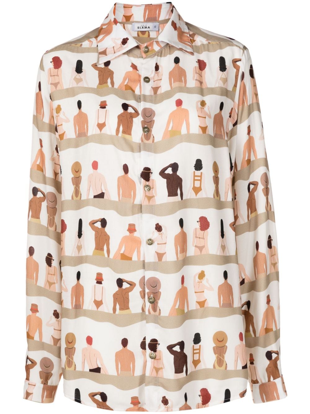 Amir Slama Oversized-Hemd mit Print - Nude von Amir Slama