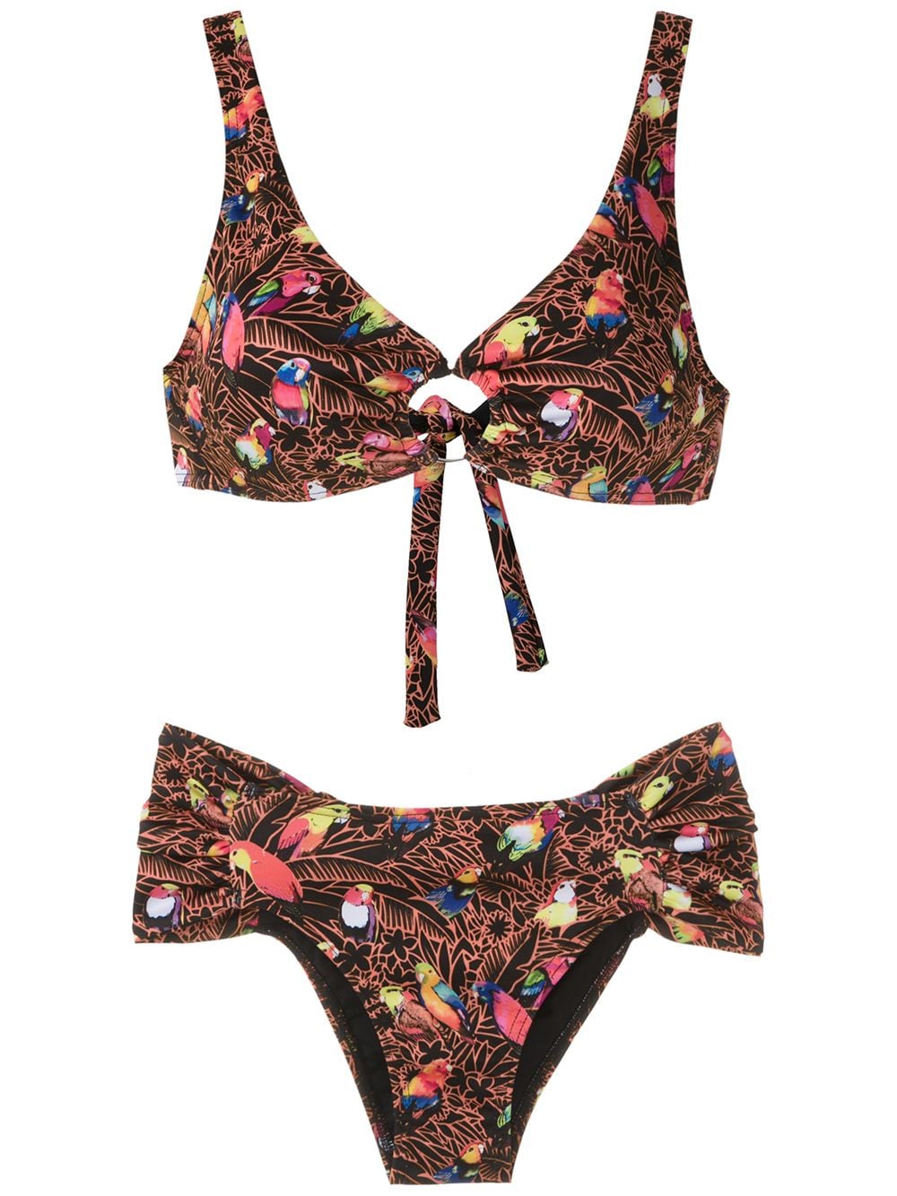 Amir Slama 'Papagaio' Bikini mit Print - Schwarz von Amir Slama