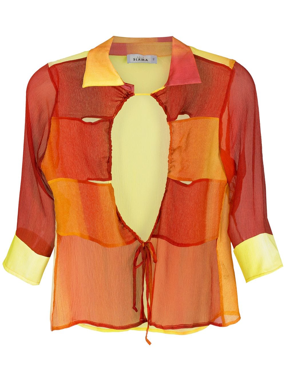 Amir Slama Seidenhemd mit Cut-Out - Orange von Amir Slama