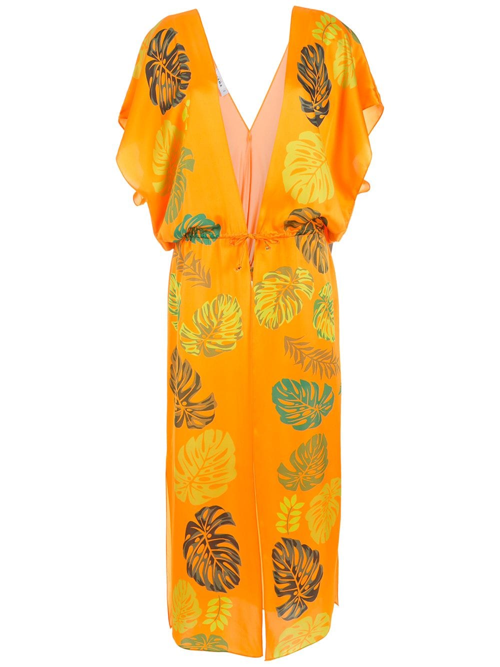 Amir Slama Strandkleid mit Palmblatt-Print - Orange von Amir Slama