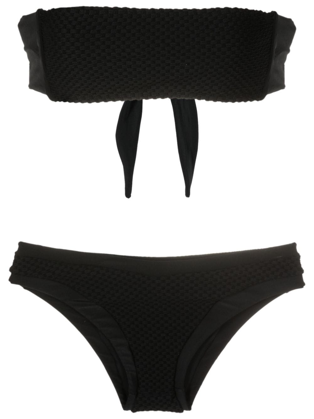 Amir Slama Texturierter Bandeau-Bikini - Schwarz von Amir Slama