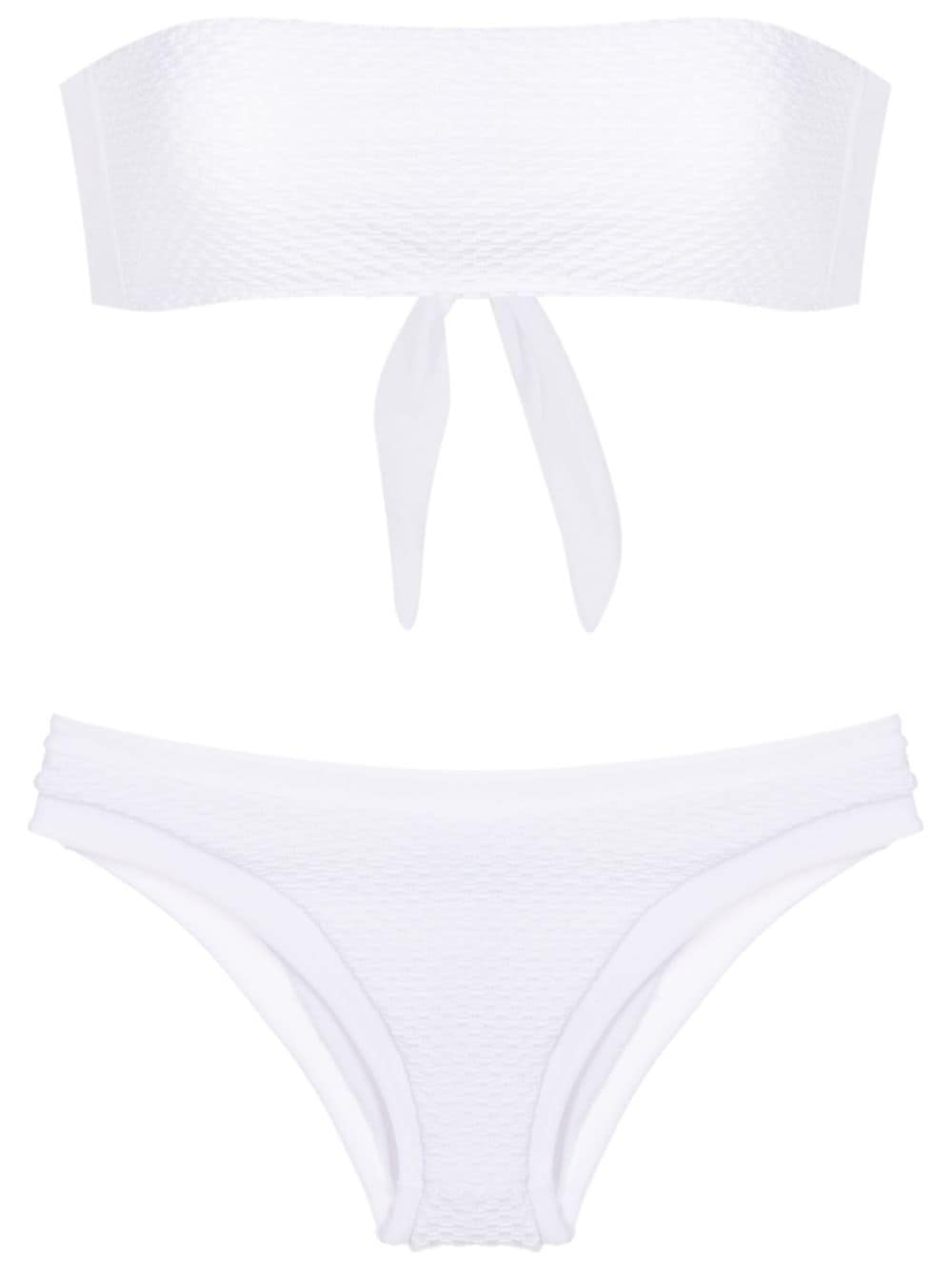 Amir Slama Texturierter Bandeau-Bikini - Weiß von Amir Slama