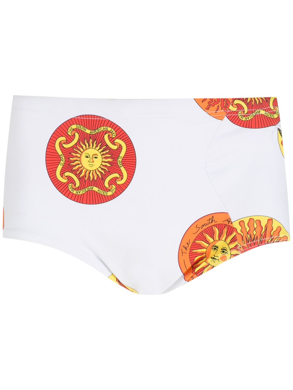 Amir Slama Badehose mit Sol-Print - Weiß von Amir Slama