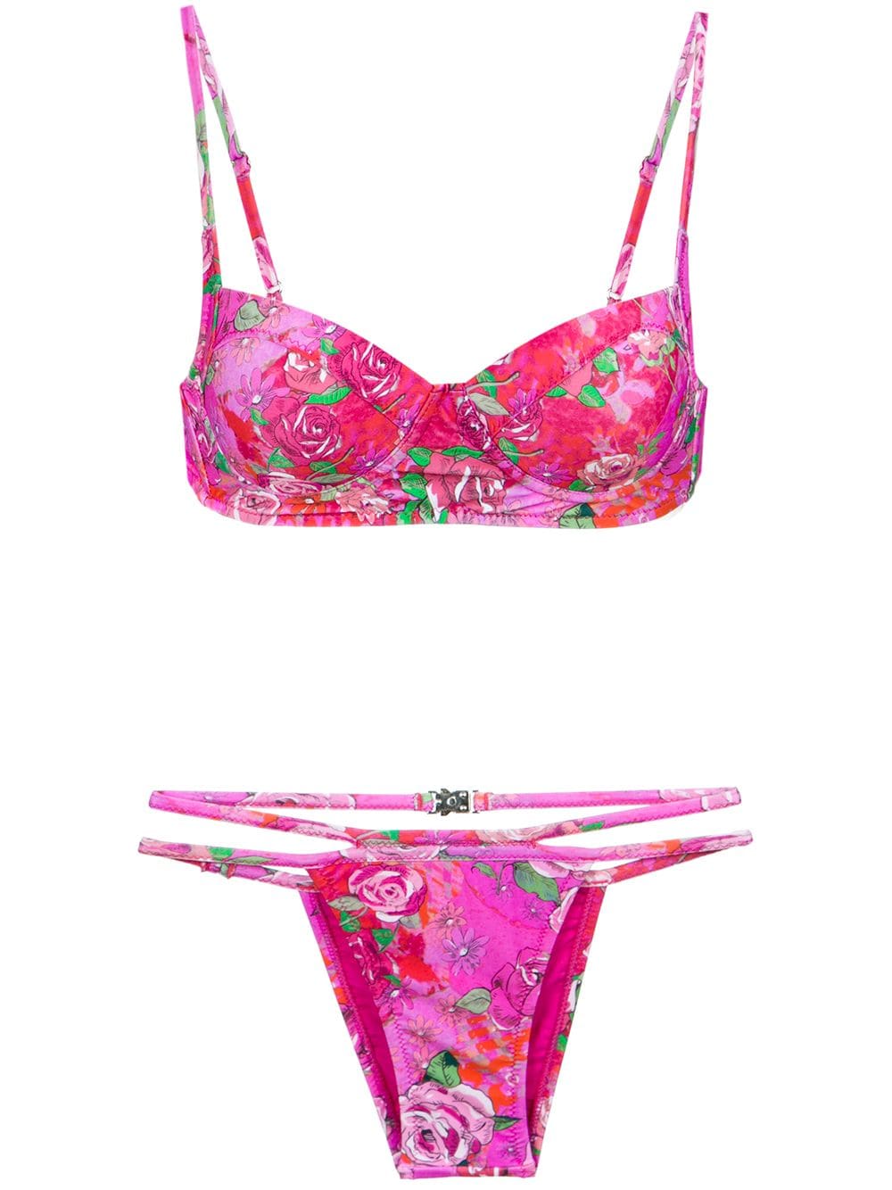 Amir Slama rose print bikini set - Rosa von Amir Slama