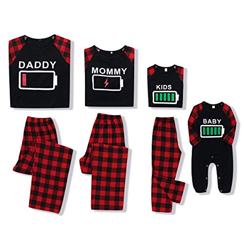 Amissz Christmas Pyjamas, Family Outfit Pyjamas, Long T-Shirt + Trousers, Christmas Pyjamas, Printed Sleepwear, Two Piece Schwarz für Men, M von Amissz