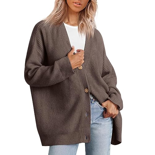 Amiweny Cashmere Cocoon Cardigan,Open Front Oversized Cashmere Cocoon Cardigan,Cashmere Cardigans Sweaters for Women (Coffee,M) von Amiweny