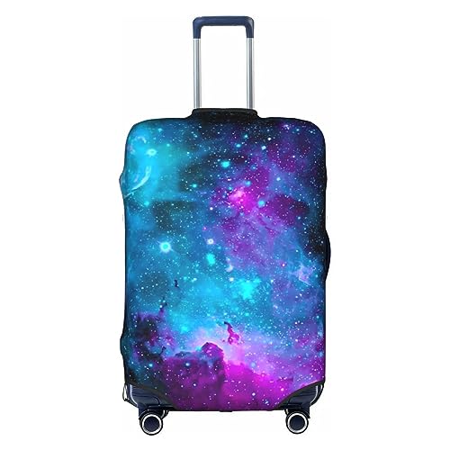 Amkong Blau Violett Nebel Trolley Kofferüberzug Elastische Kofferhülle Damen Mädchen Gepäckabdeckung Klein, weiß, xl von Amkong