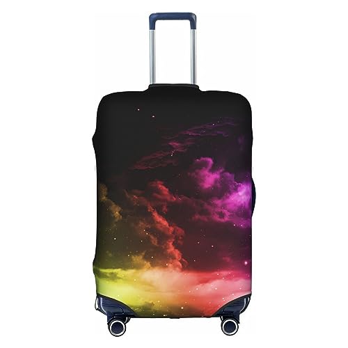 Amkong Bunte Wolken Trolley-Kofferabdeckung, elastisch, für Damen und Mädchen, Gepäckabdeckung, groß, weiß, S von Amkong