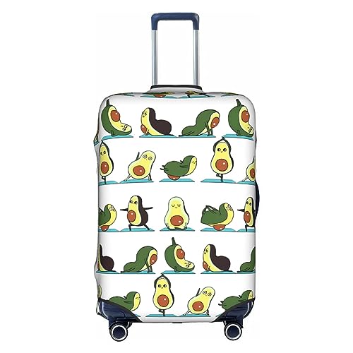 Amkong Cartoon Avocado Fruit Trolley Kofferhülle Elastische Kofferabdeckung Damen Mädchen Gepäckabdeckung X-Large, weiß, L von Amkong