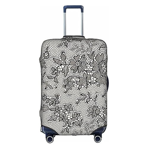 Amkong Creative Lace Texture Trolley Kofferbezug Elastische Kofferabdeckung Damen Mädchen Gepäckabdeckung Medium, weiß, L von Amkong