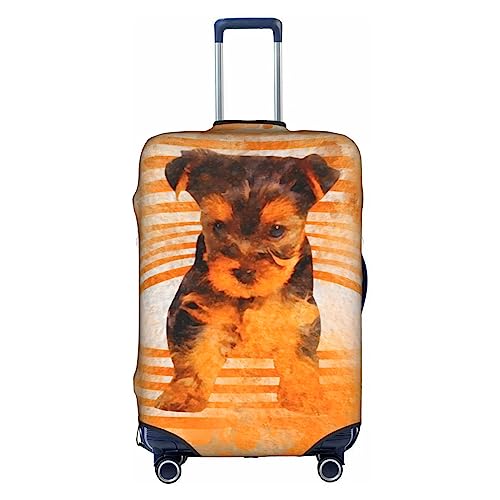 Amkong Cute Yorkshire Terrier Trolley Kofferüberzug Elastische Kofferabdeckung Damen Mädchen Gepäckabdeckung Groß von Amkong