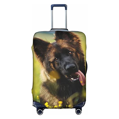 Amkong Deutscher Schäferhund Trolley Kofferhülle Elastisch Kofferüberzug Damen Mädchen Gepäckhülle Groß, weiß, xl von Amkong