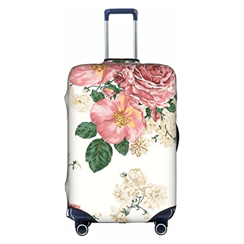 Amkong Flower Trolley Kofferüberzug Elastische Kofferhülle Damen Mädchen Gepäckabdeckung Medium, weiß, xl von Amkong