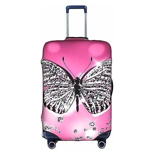 Amkong Funny Butterflies Trolley Kofferüberzug Elastische Kofferhülle Damen Mädchen Gepäckhülle Groß, Funny Butterflies2, S von Amkong