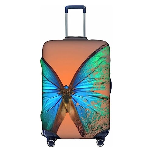 Amkong Funny Butterflies Trolley Kofferüberzug Elastische Kofferhülle Damen Mädchen Gepäckhülle Groß von Amkong