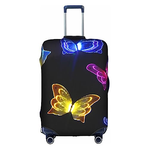 Amkong Funny Butterflies Trolley Kofferüberzug Elastische Kofferhülle Damen Mädchen Gepäckhülle Groß von Amkong