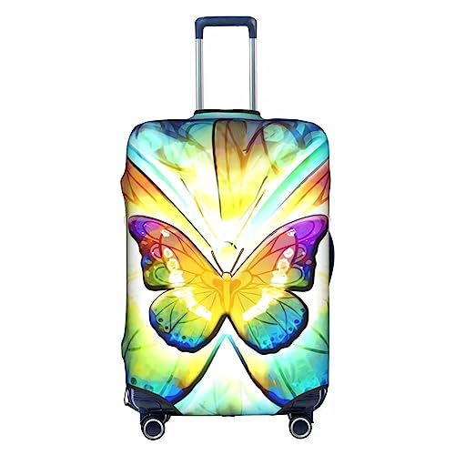 Amkong Funny Butterflies Trolley Kofferüberzug Elastische Kofferhülle Damen Mädchen Gepäckhülle Klein, Funny Butterflies1, L von Amkong