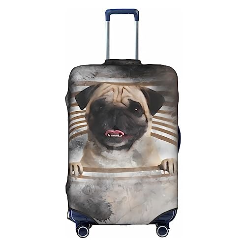 Amkong Funny Creative Puppy Trolley Kofferhülle Elastische Kofferabdeckung Damen Mädchen Gepäckabdeckung Klein, Lustiger kreativer Welpe, L von Amkong