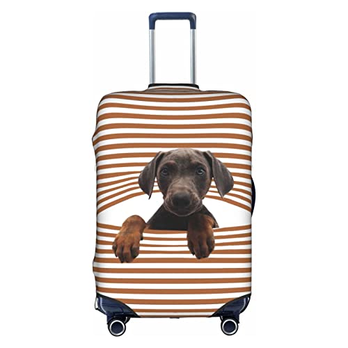 Amkong Funny Puppy Trolley Kofferbezug Elastische Kofferabdeckung Damen Mädchen Gepäckabdeckung Groß, weiß, L von Amkong