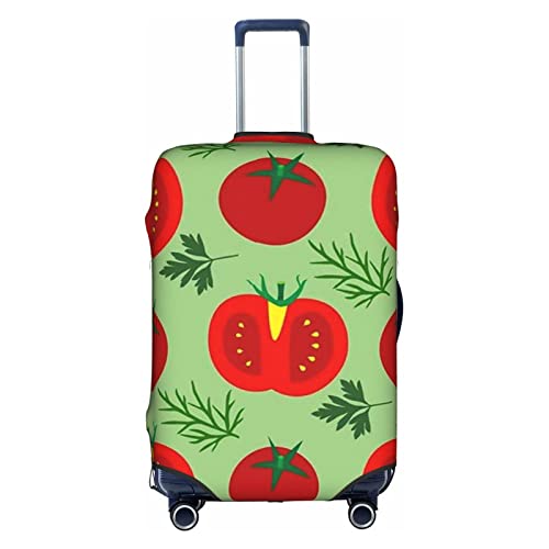 Amkong Funny Tomato Trolley Kofferüberzug Elastisch Kofferüberzug Damen Mädchen Kofferüberzug Klein, weiß, L von Amkong