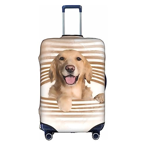 Amkong Golden Retriever Trolley Kofferhülle Elastische Kofferhülle Damen Mädchen Gepäckabdeckung Groß, Golden Retriever, L von Amkong