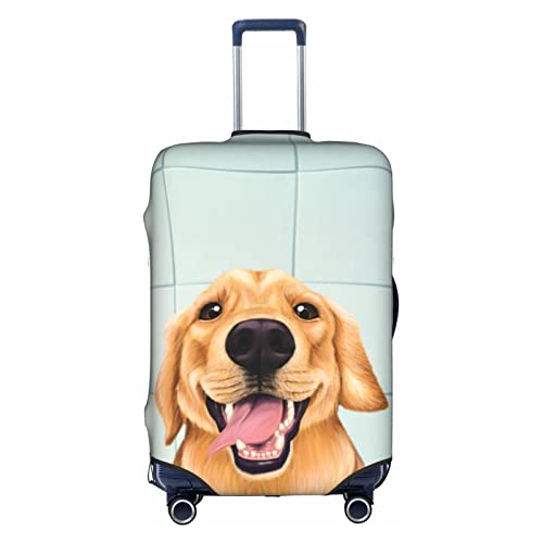 Amkong Golden Retriever Trolley Kofferhülle Elastische Kofferhülle Damen Mädchen Gepäckabdeckung Medium von Amkong