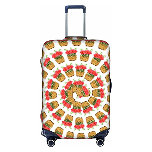 Amkong Hawaiian Ananas Trolley Kofferhülle Elastische Kofferabdeckung Damen Mädchen Gepäckabdeckung X-Large, weiß, L von Amkong