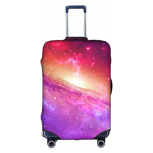 Amkong Lila Nebula Trolley Kofferüberzug Elastische Kofferhülle Damen Mädchen Gepäckabdeckung Medium, weiß, L von Amkong