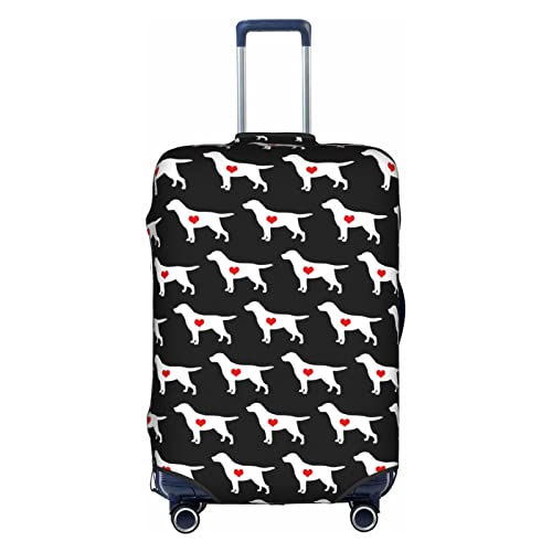 Amkong Love Dog Trolley-Kofferabdeckung, elastisch, für Damen und Mädchen, Größe XL, weiß, M von Amkong