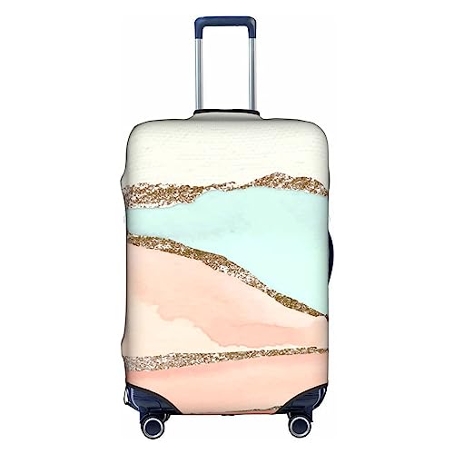 Amkong Trolley-Kofferbezug, elastisch, für Damen, Mädchen, Größe L, Rosa, Rosa Marmor-Textur-Kunst, xl von Amkong