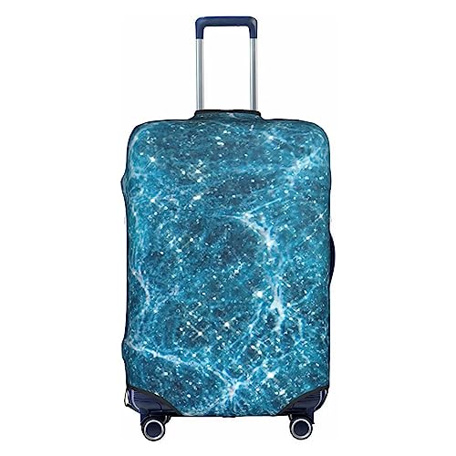 Amkong Trolley-Kofferbezug, elastisch, für Damen, Mädchen, Größe M, Blau / Weiß von Amkong