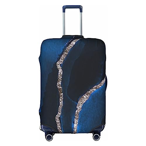 Amkong Trolley-Kofferbezug, elastisch, für Damen und Mädchen, Größe XL, Blau, Blaue Marmorstruktur Art2, xl von Amkong