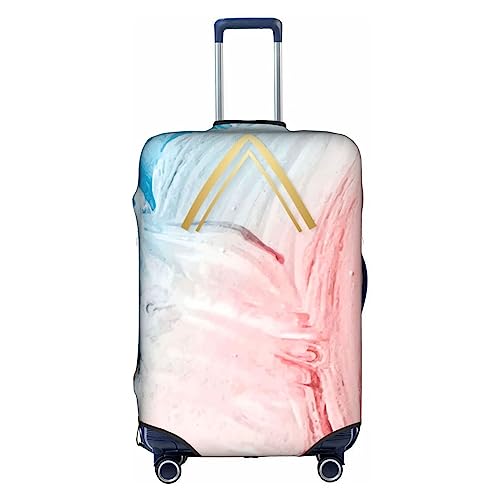 Amkong Trolley-Kofferbezug, elastisch, für Damen und Mädchen, Größe XL, Blau / Rosa, Blau-rosa Marmor-Textur, L von Amkong
